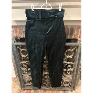 Los Angeles Atelier belted dark green velvet pants, euro size 38, US 6 (Bin BB)